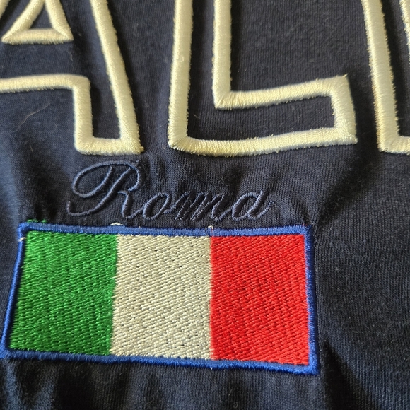 Vintage-style ITALIA Roma Navy Embroidered T-Shirt - EU XXL - Picture 4 of 7